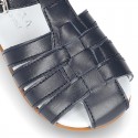 Nappa leather little Sandal shoes with buckle fastening.