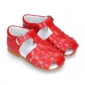 Nappa leather little Sandal shoes with buckle fastening.