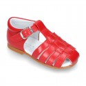 Nappa leather little Sandal shoes with buckle fastening.