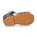Nappa leather little Sandal shoes with buckle fastening.