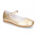 SOFT METAL leather halter Mary Jane shoes with buckle fastening.