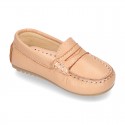 EXTRA SOFT Nappa leather moccasin shoes in pastels colors for little kids.