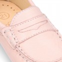 EXTRA SOFT Nappa leather moccasin shoes in pastels colors for little kids.