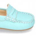 EXTRA SOFT Nappa leather moccasin shoes in pastels colors for little kids.