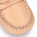 EXTRA SOFT Nappa leather moccasin shoes in pastels colors for little kids.