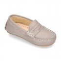 EXTRA SOFT Nappa leather moccasin shoes in pastels colors for little kids.