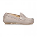 EXTRA SOFT Nappa leather moccasin shoes in pastels colors for little kids.