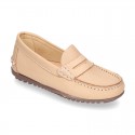 EXTRA SOFT nappa leather moccasin shoes in pastel colors.