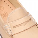 EXTRA SOFT nappa leather moccasin shoes in pastel colors.