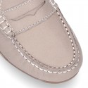 EXTRA SOFT nappa leather moccasin shoes in pastel colors.