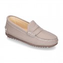 EXTRA SOFT nappa leather moccasin shoes in pastel colors.