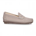 EXTRA SOFT nappa leather moccasin shoes in pastel colors.