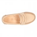 EXTRA SOFT nappa leather moccasin shoes in pastel colors.