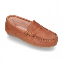 Classic LEATHER color Moccasin shoes with detail mask.