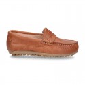 Classic LEATHER color Moccasin shoes with detail mask.