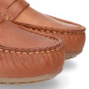 Classic LEATHER color Moccasin shoes with detail mask.