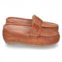 Classic LEATHER color Moccasin shoes with detail mask.