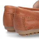 Classic LEATHER color Moccasin shoes with detail mask.