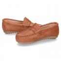 Classic LEATHER color Moccasin shoes with detail mask.