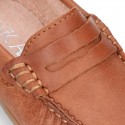 Classic LEATHER color Moccasin shoes with detail mask.