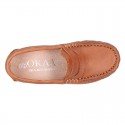 Classic LEATHER color Moccasin shoes with detail mask.