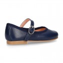 New Extra soft Nappa leather stylized Mary Janes with buckle fastening.