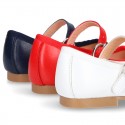 New Extra soft Nappa leather stylized Mary Janes with buckle fastening.