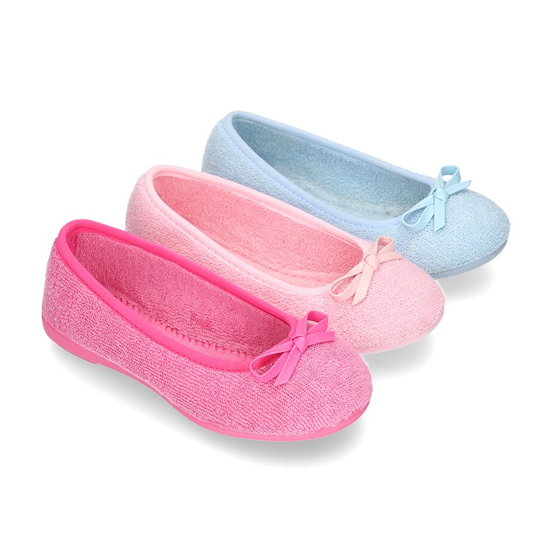 フラットシューズ ^fri fla^ ljh7040 Ribbon Ballet flat 3colors 5008014298 Terry cloth Girl Home Ballet flat shoes with ribbon. VL036