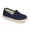 Cotton canvas SLIP ON espadrille shoes for kids.