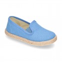 Cotton canvas SLIP ON espadrille shoes for kids.