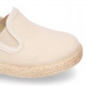 Cotton canvas SLIP ON espadrille shoes for kids.