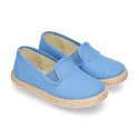 Cotton canvas SLIP ON espadrille shoes for kids.