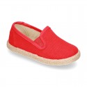 Cotton canvas SLIP ON espadrille shoes for kids.