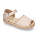 POLKA cotton canvas little espadrille shoes SANDAL style.