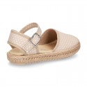 POLKA cotton canvas little espadrille shoes SANDAL style.