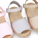 POLKA cotton canvas little espadrille shoes SANDAL style.