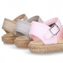 POLKA cotton canvas little espadrille shoes SANDAL style.