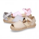 POLKA cotton canvas little espadrille shoes SANDAL style.