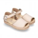 POLKA cotton canvas little espadrille shoes SANDAL style.