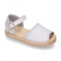 POLKA cotton canvas little espadrille shoes SANDAL style.