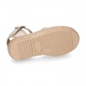 POLKA cotton canvas little espadrille shoes SANDAL style.