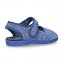 Terry cloth Home shoes SANDAL style with velcro strap.