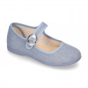 New LINEN canvas Mary Jane shoes with Japanese buckle fastening.