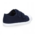 Cotton Canvas Sneaker with toe cap and laceless.