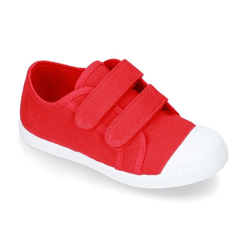 Zapatillas de Lona Rojas para Niños con Puntera