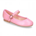 New Extra soft Nappa leather stylized Mary Janes in FASHION colors with buckle fastening.