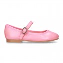 New Extra soft Nappa leather stylized Mary Janes in FASHION colors with buckle fastening.