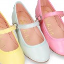 New Extra soft Nappa leather stylized Mary Janes in FASHION colors with buckle fastening.