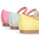 New Extra soft Nappa leather stylized Mary Janes in FASHION colors with buckle fastening.