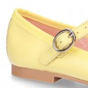 New Extra soft Nappa leather stylized Mary Janes in FASHION colors with buckle fastening.